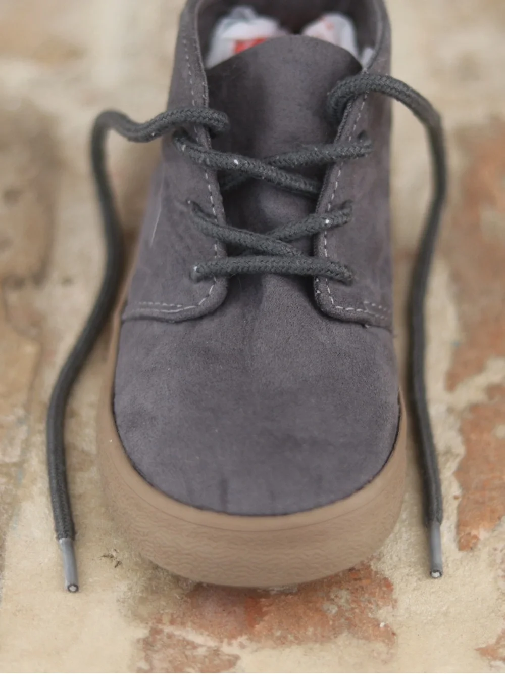 GAP Kids Charcoal Suede Lace-Up Shoes with Tan Outsole